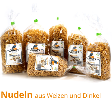 Nudeln aus Weizen und Dinkel